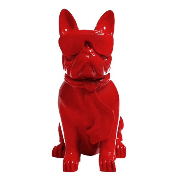 Statue Chien Bouledogue Francais Animaux Resine - 120cm - Rouge - ANIMAUX-RESINE.FR (8904856174932)