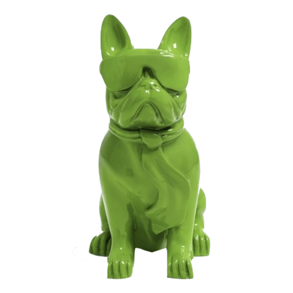 Statue Chien Bouledogue Francais Animaux Resine - 120cm - Vert Pomme - ANIMAUX-RESINE.FR (8904820425044)