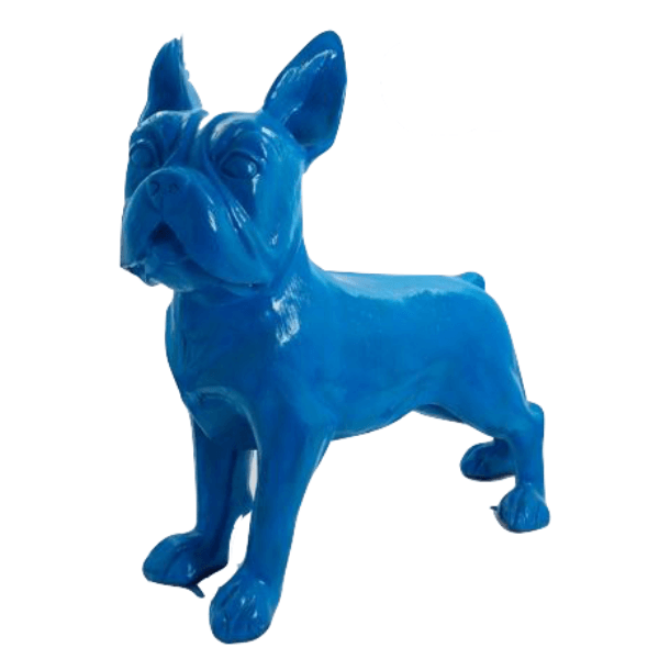 Statue Chien Bouledogue Francais Animaux Resine - 180cm - Bleu - ANIMAUX-RESINE.FR