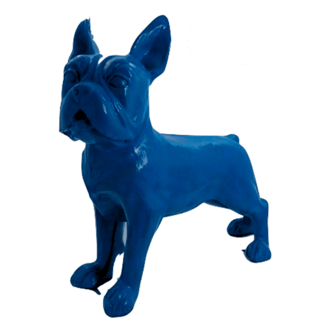 Statue Chien Bouledogue Francais Animaux Resine - 180cm - Bleu Nuit - ANIMAUX-RESINE.FR