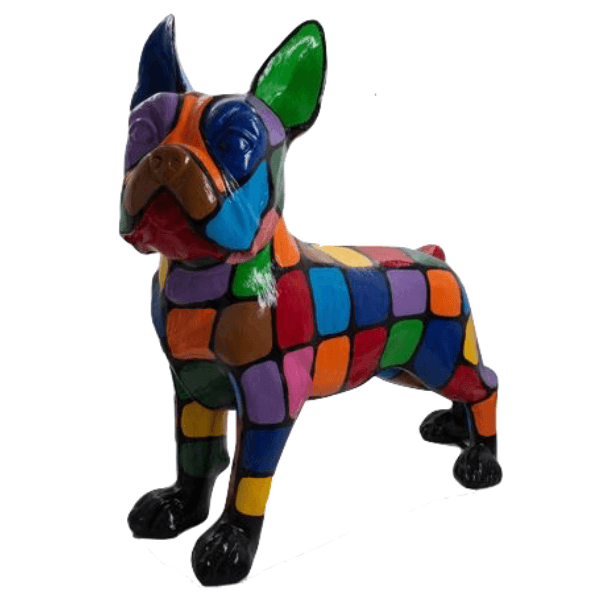 Statue Chien Bouledogue Francais Animaux Resine - 180cm - Dragibus - ANIMAUX-RESINE.FR