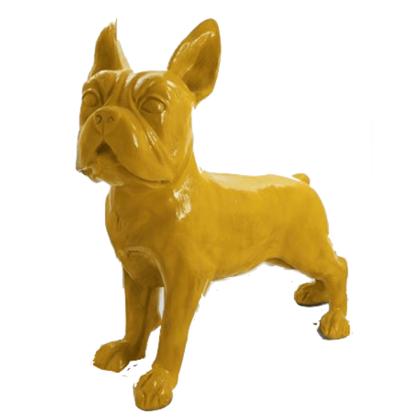 Statue Chien Bouledogue Francais Animaux Resine - 180cm - Jaune - ANIMAUX-RESINE.FR (8904815247700)