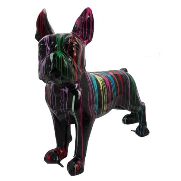 Statue Chien Bouledogue Francais Animaux Resine - 180cm - Multi Coulure Noir - ANIMAUX-RESINE.FR (8904841757012)