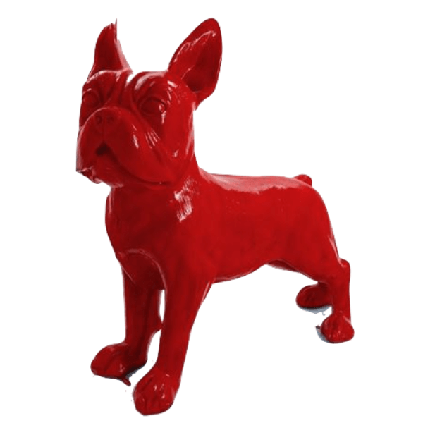 Statue Chien Bouledogue Francais Animaux Resine - 180cm - Rouge - ANIMAUX-RESINE.FR