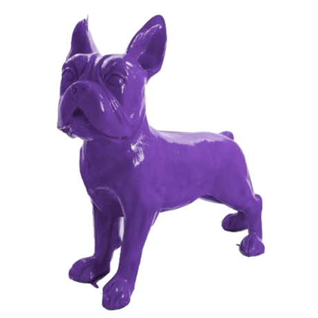 Statue Chien Bouledogue Francais Animaux Resine - 180cm - Violet - ANIMAUX-RESINE.FR