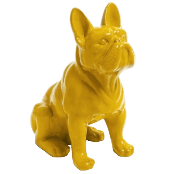 Statue Chien Bouledogue Francais Animaux Resine - 30cm - Jaune - ANIMAUX-RESINE.FR (8904837005652)