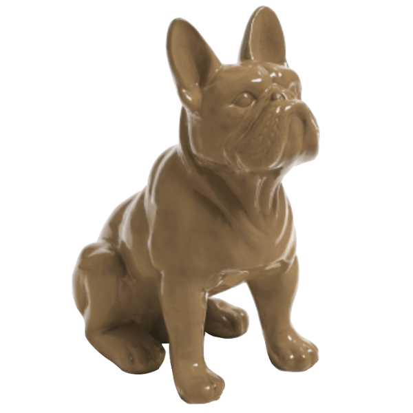 Statue Chien Bouledogue Francais Animaux Resine - 30cm - Marron - ANIMAUX-RESINE.FR