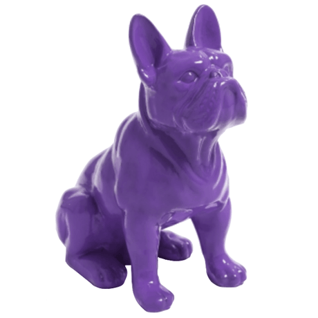 Statue Chien Bouledogue Francais Animaux Resine - 30cm - Violet - ANIMAUX-RESINE.FR (8904836120916)