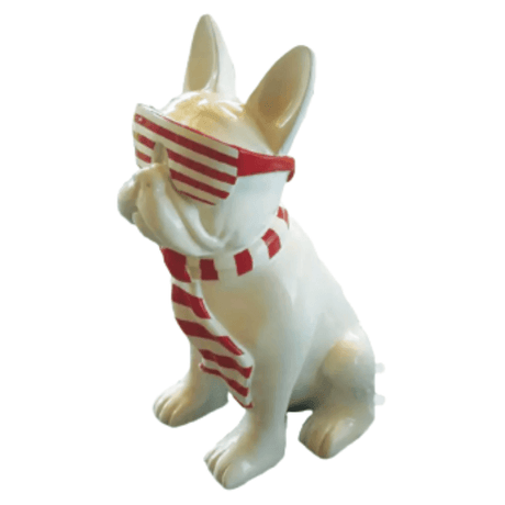 Statue Chien Bouledogue Francais Animaux Resine - 35cm - Marin Rouge - ANIMAUX-RESINE.FR (8904829436244)