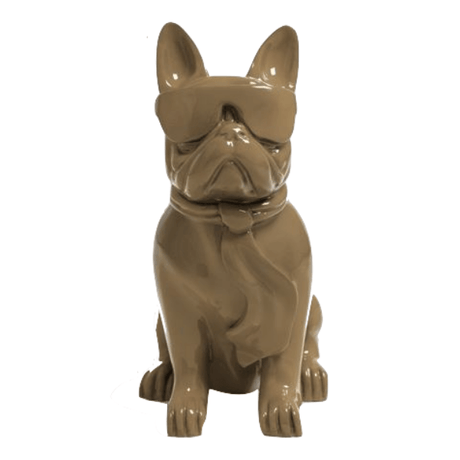 Statue Chien Bouledogue Francais Animaux Resine - 35cm - Marron - ANIMAUX-RESINE.FR