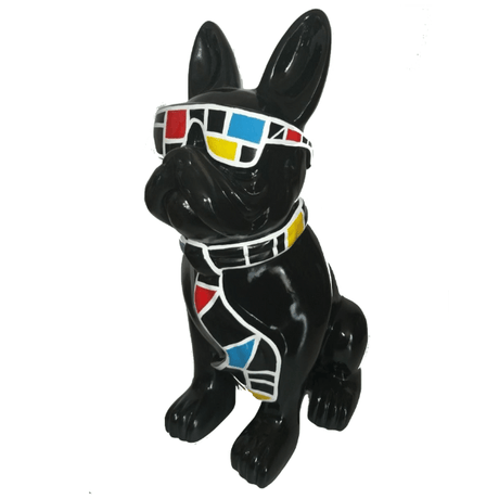 Statue Chien Bouledogue Francais Animaux Resine - 35cm - Mondrian Noir - ANIMAUX-RESINE.FR (8904830550356)