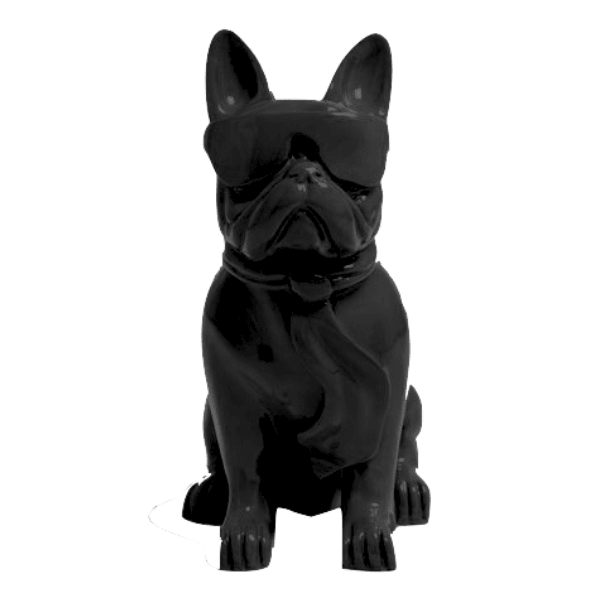 Statue Chien Bouledogue Francais Animaux Resine - 35cm - Noir - ANIMAUX-RESINE.FR