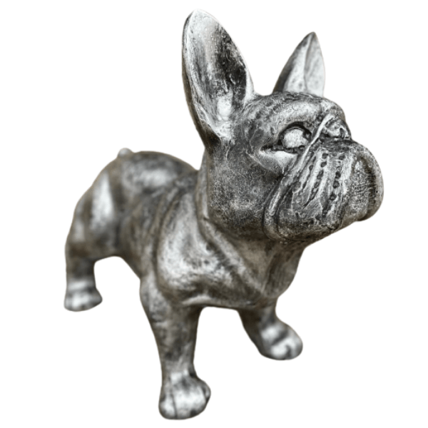 Statue Chien Bouledogue Francais Animaux Resine - 45cm - Argenté - ANIMAUX-RESINE.FR (8904826552660)