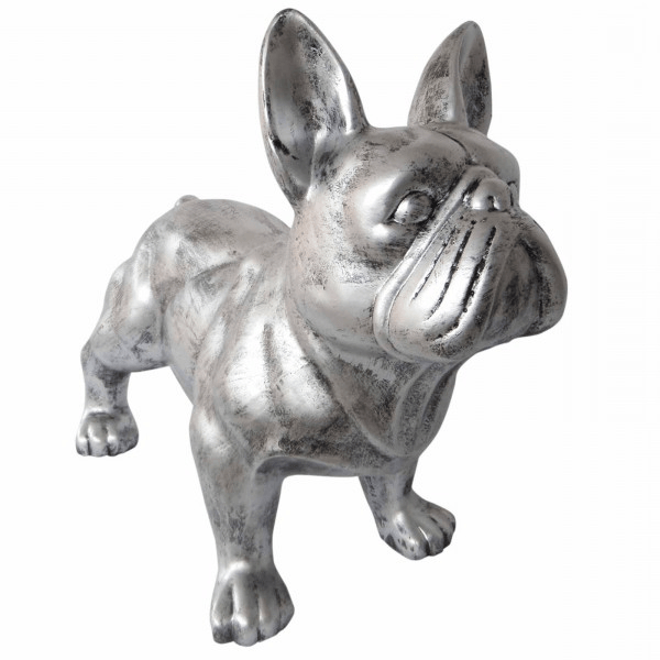 Statue Chien Bouledogue Francais Animaux Resine - 45cm - Argenté - ANIMAUX-RESINE.FR (8904826552660)