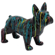 Statue Chien Bouledogue Francais Animaux Resine - 45cm - Graffiti Noir - ANIMAUX-RESINE.FR