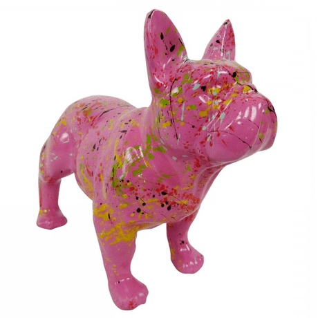 Statue Chien Bouledogue Francais Animaux Resine - 45cm - Graffiti Rose - ANIMAUX-RESINE.FR (8904827765076)