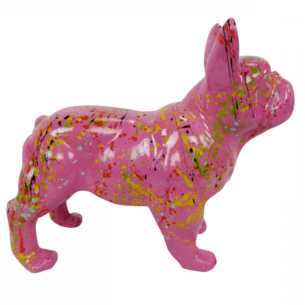 Statue Chien Bouledogue Francais Animaux Resine - 45cm - Graffiti Rose - ANIMAUX-RESINE.FR (8904827765076)