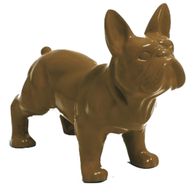 Statue Chien Bouledogue Francais Animaux Resine - 45cm - Marron - ANIMAUX-RESINE.FR