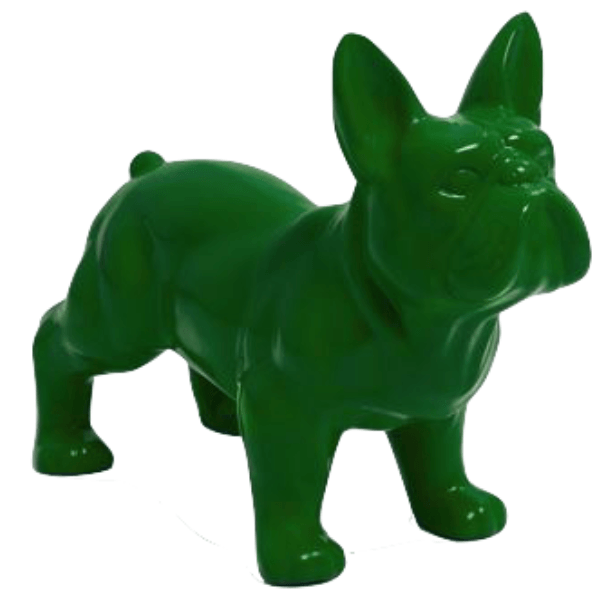 Statue Chien Bouledogue Francais Animaux Resine - 45cm - Vert - ANIMAUX-RESINE.FR (8904828911956)