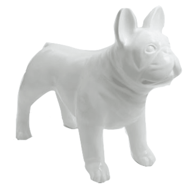 Statue Chien Bouledogue Francais Animaux Resine - 90cm - Blanc - ANIMAUX-RESINE.FR (8904814133588)