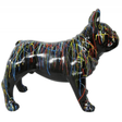 Statue Chien Bouledogue Francais Animaux Resine - 90cm - Graffiti Noir - ANIMAUX-RESINE.FR