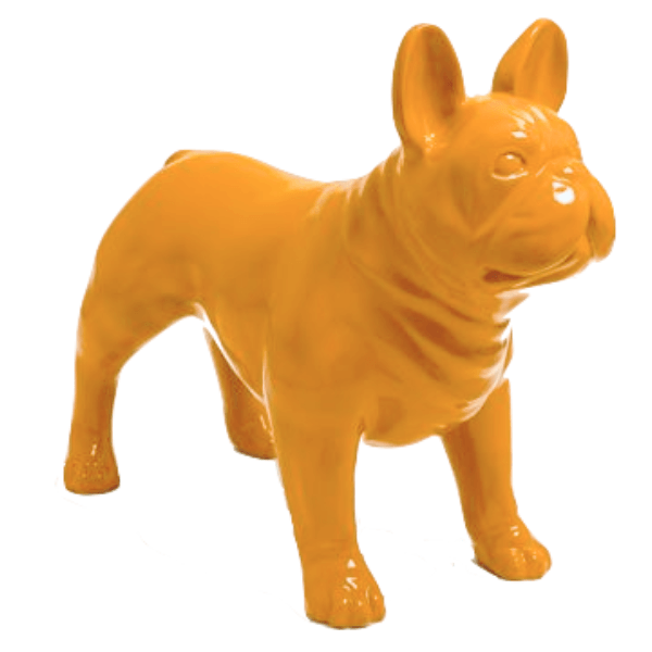 Statue Chien Bouledogue Francais Animaux Resine - 90cm - Jaune - ANIMAUX-RESINE.FR