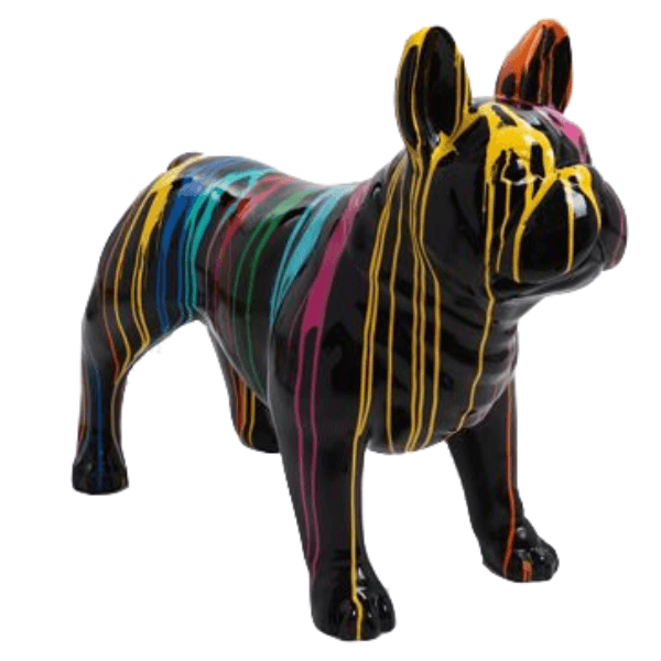 Statue Chien Bouledogue Francais Animaux Resine - 90cm - Multi Coulure Noir - ANIMAUX-RESINE.FR (8904838709588)