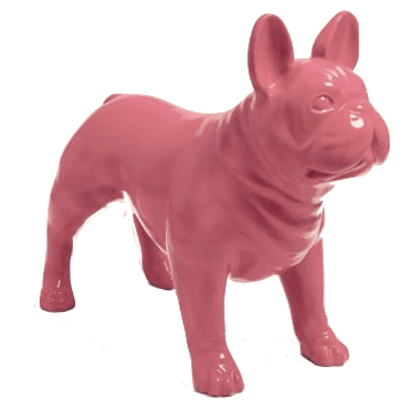 Statue Chien Bouledogue Francais Animaux Resine - 90cm - Rose Clair - ANIMAUX-RESINE.FR (8904776909140)