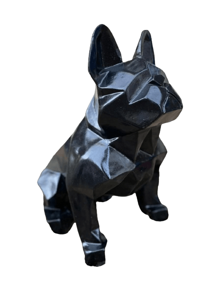 Statue Chien Bouledogue Francais Animaux Resine Origami - 35cm - Noir - ANIMAUX-RESINE.FR (8904774189396)