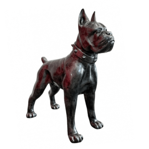 Statue Chien Boxer Animaux Resine - 110cm - Argenté - ANIMAUX-RESINE.FR