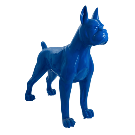 Statue Chien Boxer Animaux Resine - 110cm - Bleu Nuit - ANIMAUX-RESINE.FR (8904807711060)