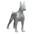 Statue Chien Boxer Animaux Resine - 110cm - Coulure Blanc - ANIMAUX-RESINE.FR