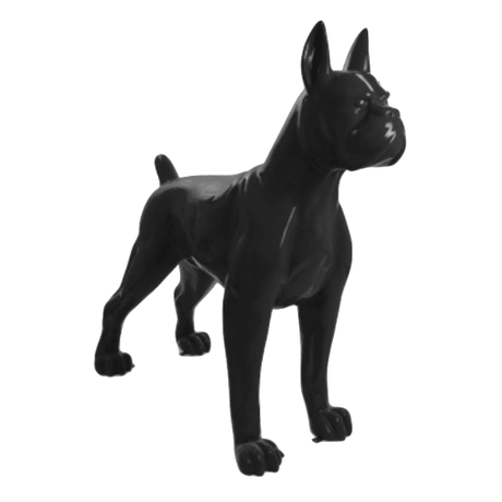 Statue Chien Boxer Animaux Resine - 110cm - Noir - ANIMAUX-RESINE.FR (8904879702356)