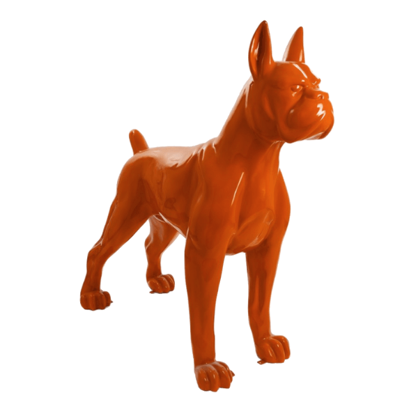 Statue Chien Boxer Animaux Resine - 110cm - Orange - ANIMAUX-RESINE.FR