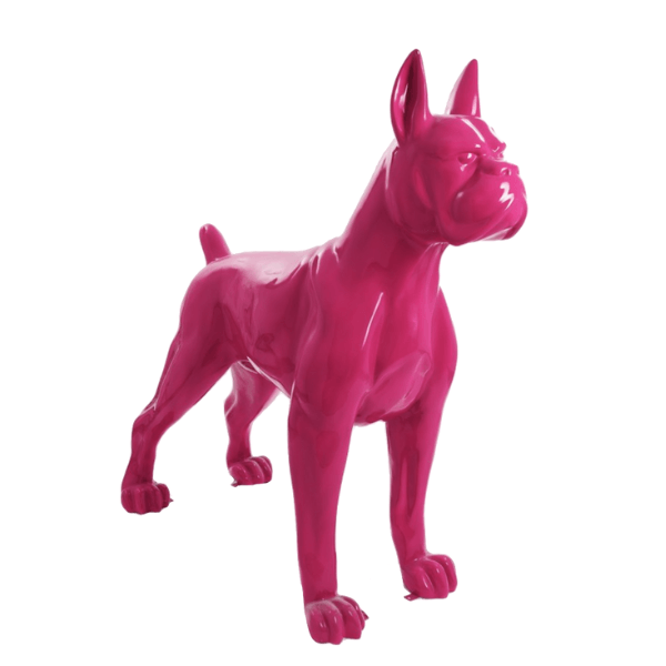 Statue Chien Boxer Animaux Resine - 110cm - Rose Fushia - ANIMAUX-RESINE.FR (8904809120084)