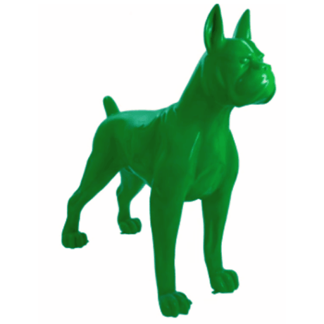 Statue Chien Boxer Animaux Resine - 110cm - Vert - ANIMAUX-RESINE.FR