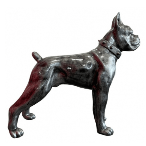 Statue Chien Boxer Animaux Resine - 50cm - Argenté - ANIMAUX-RESINE.FR (8904810725716)