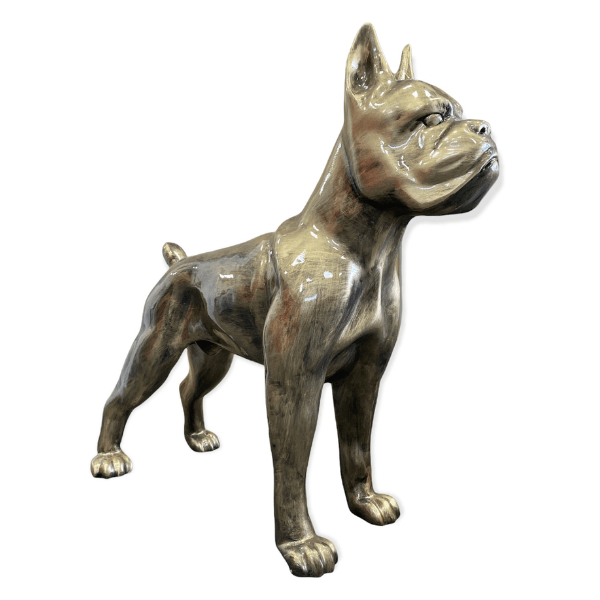 Statue Chien Boxer Animaux Resine - 50cm - Bronze - ANIMAUX-RESINE.FR (8904811250004)