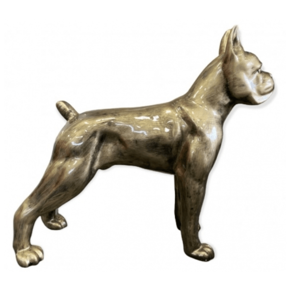 Statue Chien Boxer Animaux Resine - 50cm - Bronze - ANIMAUX-RESINE.FR (8904811250004)