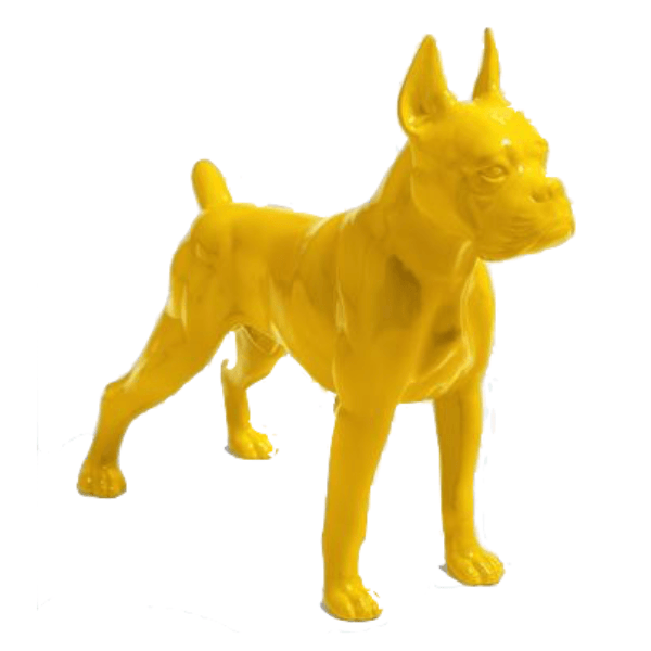 Statue Chien Boxer Animaux Resine - 50cm - Jaune - ANIMAUX-RESINE.FR (8904811938132)