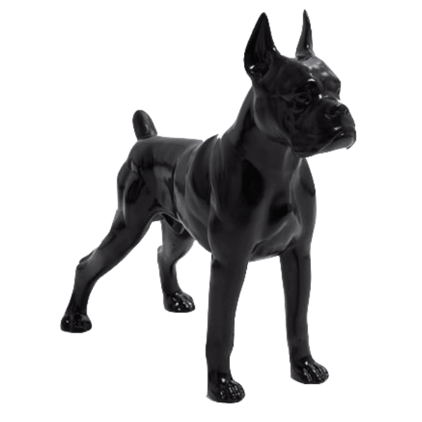 Statue Chien Boxer Animaux Resine - 50cm - Noir - ANIMAUX-RESINE.FR (8904883274068)