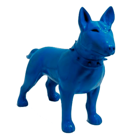 Statue Chien Bull Terrier Animaux Resine - 110cm - Bleu Nuit - ANIMAUX-RESINE.FR