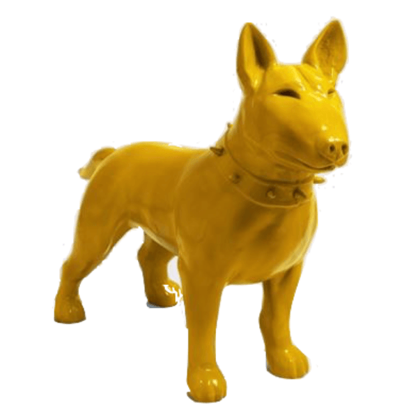 Statue Chien Bull Terrier Animaux Resine - 110cm - Jaune - ANIMAUX-RESINE.FR