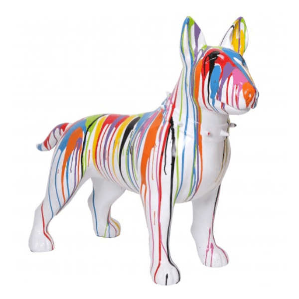 Statue Chien Bull Terrier Animaux Resine - 110cm - Multi Coulure Blanc - ANIMAUX-RESINE.FR (8904794472788)