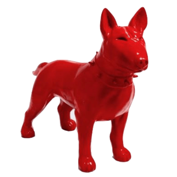 Statue Chien Bull Terrier Animaux Resine - 110cm - Rouge - ANIMAUX-RESINE.FR