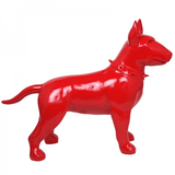 Statue Chien Bull Terrier Animaux Resine - 110cm - Rouge - ANIMAUX-RESINE.FR