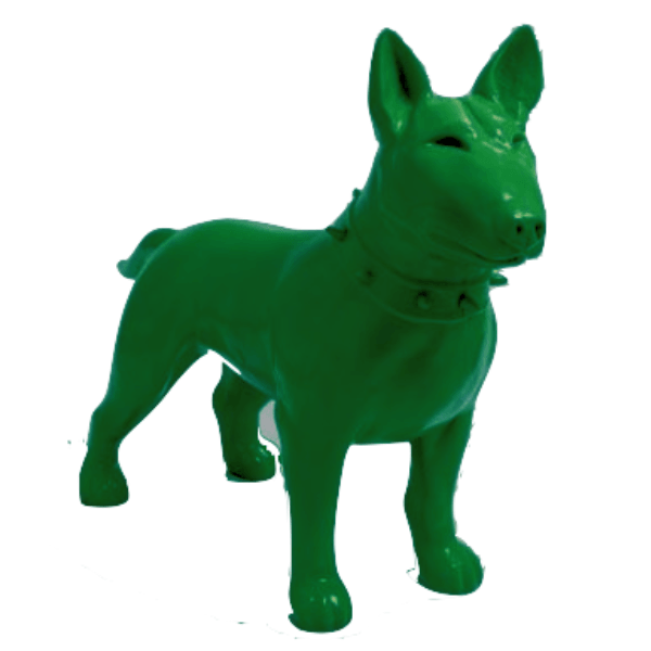 Statue Chien Bull Terrier Animaux Resine - 110cm - Vert - ANIMAUX-RESINE.FR