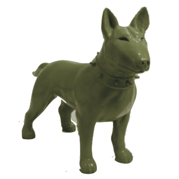 Statue Chien Bull Terrier Animaux Resine - 110cm - Vert Kaki - ANIMAUX-RESINE.FR (8904790245716)