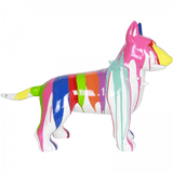 Statue Chien Bull Terrier Animaux Resine - 60cm - Multi Coulure Blanc - ANIMAUX-RESINE.FR