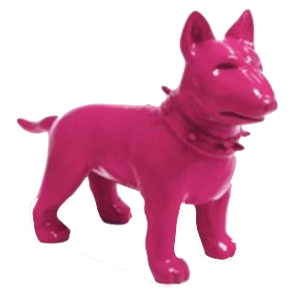 Statue Chien Bull Terrier Animaux Resine - 60cm - Rose Fushia - ANIMAUX-RESINE.FR (8904796569940)